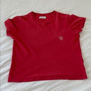 Anine Bing Red Motorcycle Tshirt Tee Small